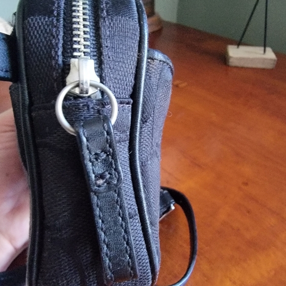 Vintage Coach Y2K Signature Jacquard Black Leather Belt Bag Size M/L - Picture 9 of 15